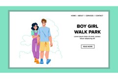 couple walk park vector Product Image 1