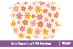 Retro Flowers Background Png Floral Paper Sublimation Bundle Product Image 6