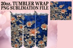 Glittery Floral Leopard Tumbler Graphic: Sublimation - 20oz Product Image 1