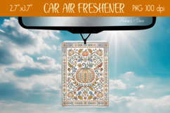 Cute Fall Pumpkin Air Freshener Car sublimating design png Product Image 1
