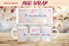 Bright hummingdird and flowers mug wrap sublimation design Product Image 1