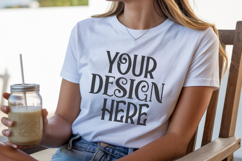 White Gildan 18000 Mockup, Sweatshirt Crewneck Mockups Product Image 1