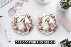 Duck Sitting Car Coaster Sublimation| Animal Coaster PNG Product Image 1