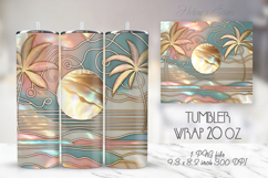 Palm tree summer beach tumbler 20oz wrap sublimation bundle Product Image 14