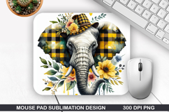 Elephant Mouse Pad Sublimation, Animals Mouse Pad PNG Design Product Image 1