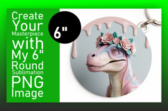 Whimsical Circle Design Car Coaster , Cute Dino Product Image 1