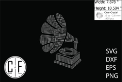 Record Player Rhinestone Template Product Image 1