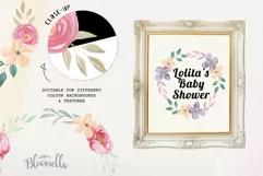 Floral 6 Wreath Watercolor Pink Floral Roses Garlands Flower Product Image 2