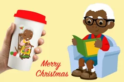 AFRICAN AMERICAN GRANDMA AND GRANDPA AT CHRISTMAS CLIPART Product Image 5