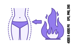 Color Fat Burning Icon Product Image 1