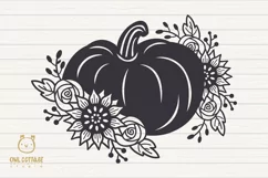Floral Pumpkin svg, Halloween Floral Decor, Fall svg Product Image 2