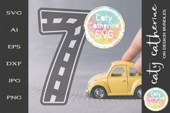 Road Map Kids Birthday Number Seven SVG Cut File Product Image 1