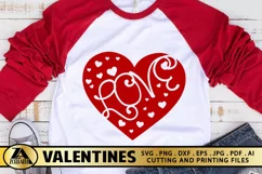 Valentines SVG Love Heart SVG Heart with Love Quote SVG Product Image 1