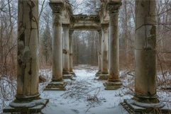 Majestic Antique columns forest. Generate Ai Product Image 1