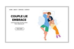 couple lie embrace vector Product Image 1