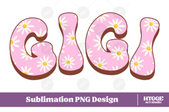 gigi Png Retro Flowers Mother&#039;s Day Floral Mom Sublimation Product Image 1