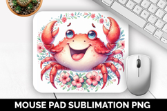 Crab Mouse Pad, Cute Animal Mouse Pad PNG, Animal Lover Gift Product Image 1