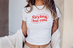 Y2K Sassy Girl Baby Tee Quote - Bratcore | Crying But Cute Product Image 4