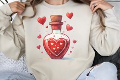 Cute Watercolor Valentines Day Clipart PNG Product Image 1