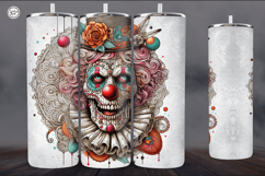 4 Creepy Clown Tumbler Wrap Sublimations, 20 oz Product Image 4