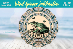 Cute frog with butterflies windspinner | Summer Wind spinner Product Image 1