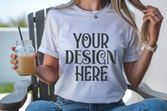 White Gildan 18000 Mockup, Sweatshirt Crewneck Mockups Product Image 1