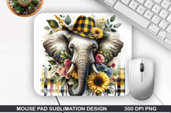 Elephant Mouse Pad Sublimation, Animals Mouse Pad PNG Design Product Image 1