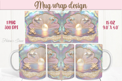 Summer beach palm tree mug wrap 15oz sublimation designs png Product Image 1