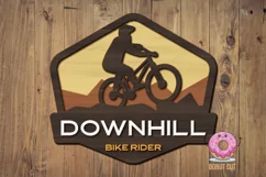Downhill Bike Rider laser cut files SVG for Glowforge Cricut Product Image 1