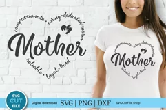 Mother svg - a mother's day SVG with mother and heart shape Product Image 1