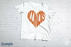Illinois Cut File | Heart Word Art Product Image 2
