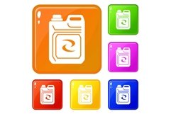 Washing bottle icons set vector color Product Image 1