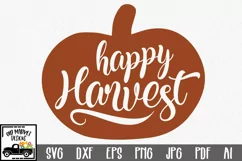 Happy Harvest SVG Cut File - Fall Farmhouse SVG PNG DXF EPS Product Image 5