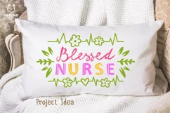 Blessed Nurse SVG, Nurse Floral Monogram SVG, Nurse Tattoo Product Image 5