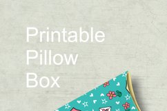 Printable Teal Blue Pillow Box for Small Favors Print n Cut Product Image 3