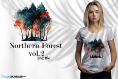 Northern forest vol.2, watercolor forest design, png file Product Image 1