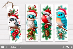 Christmas Bird Bookmark Design. Christmas Bookmark Printable Product Image 1
