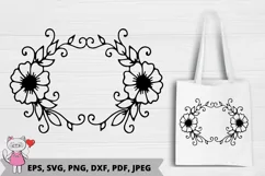 Floral Wreaths SVG, Floral Monograms SVG Product Image 1