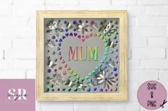 3D Floral Mum heart| Paper cutting | Mother’s Day card SVG. Product Image 2