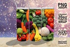 3D Embroidery Vegetables Tumbler Wrap Sublimation, Broccoli Product Image 1