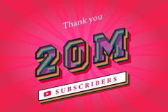 20m subscribers celebration thank you social media banner. Product Image 1