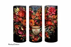 3D Seamless Coffee Lover Tumbler Wrap PNG for 20oz Skinny Product Image 1