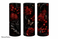 3D Gothic Lace Tumbler Wrap Design Sublimation PNG Product Image 4