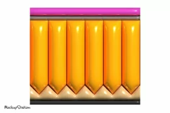 3D Inflated Teacher Tumbler Wrap PNG| Puffy Pencil Sublimate Product Image 2