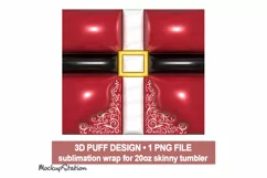 3D Inflated Puffy Santa Belly Tumbler Wrap, Puff Christmas Product Image 2
