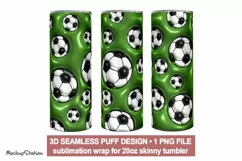 3D Inflated Puffy Soccer Ball Tumbler Wrap PNG | Football Product Image 1