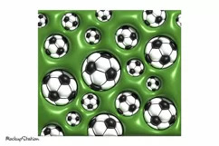 3D Inflated Puffy Soccer Ball Tumbler Wrap PNG | Football Product Image 2