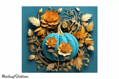 Pumpkin 3D Tumbler Wrap Design Sublimation PNG | Halloween Product Image 2