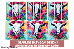 Goat Tumbler Wrap PNG | Farm Animal Seamless Design Product Image 1
