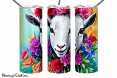Goat Tumbler Wrap PNG | Farm Animal Seamless Design Product Image 2